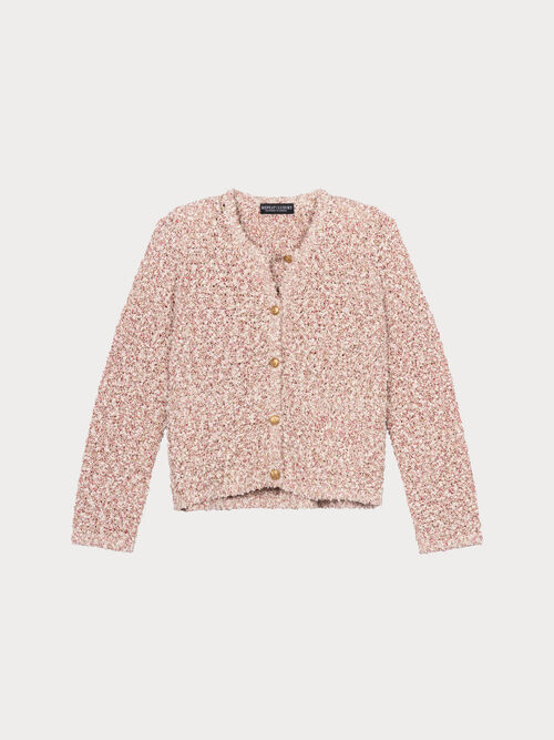 Cardigan multicolore en m&eacute;lange de coton italien