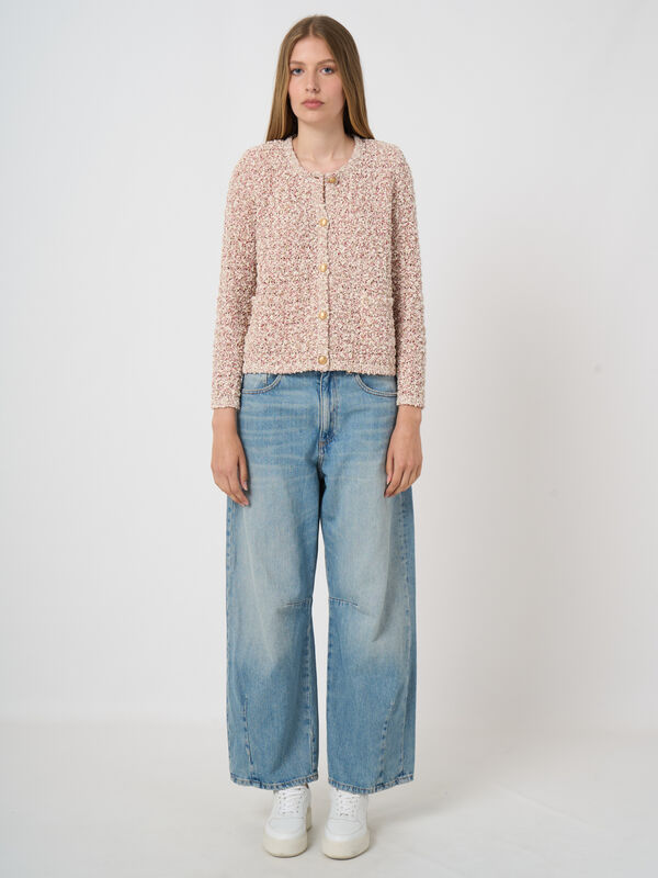 Multicolor Italian cotton blend cardigan image number 3