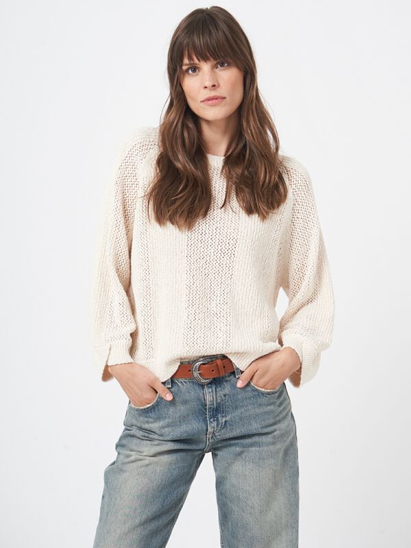 Strukturierter Pullover mit Lochmuster aus reiner Baumwolle image number 2