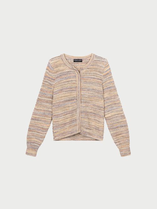 Mehrfarbiger italienischer Baumwollstrick-Cardigan