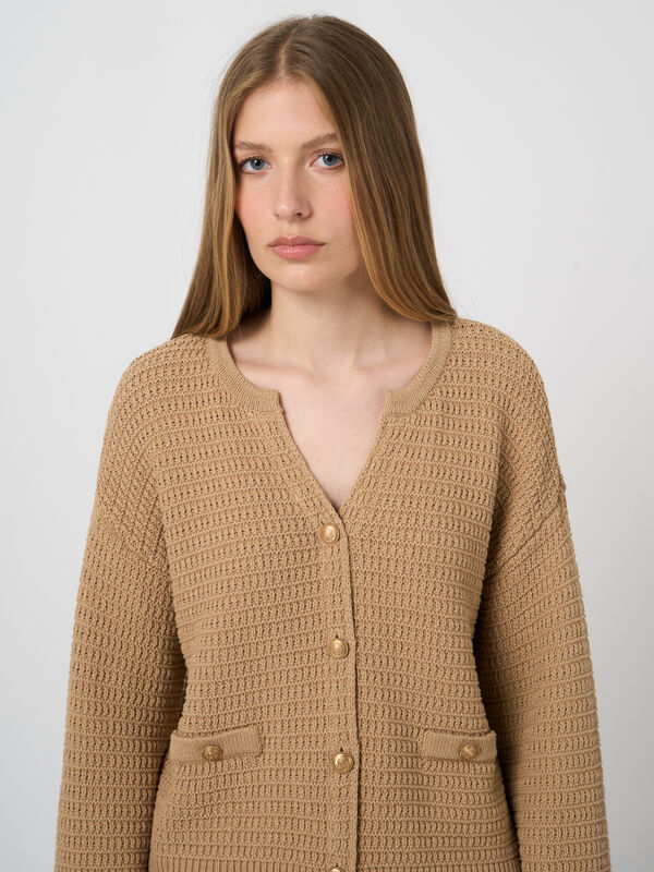 Pure cotton textured cardigan image number 2