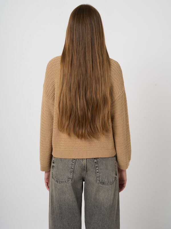 Pure cotton textured cardigan image number 4