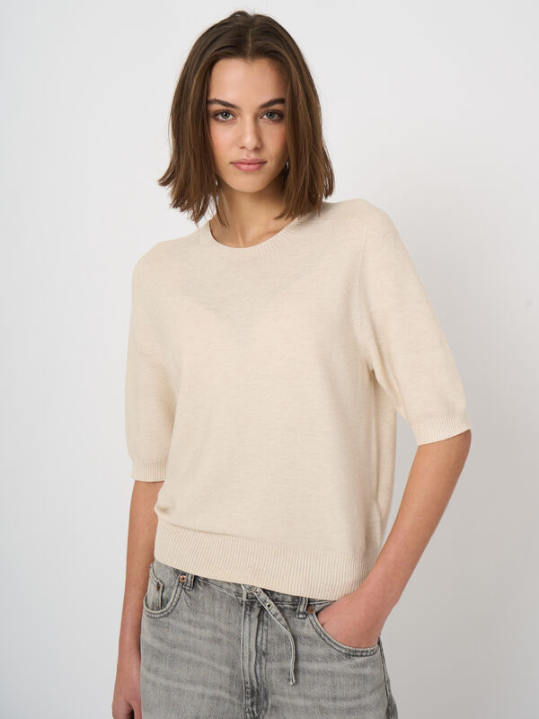 Federleichter Rippstrick-Pullover aus Kaschmir-Baumwollmix image number 1