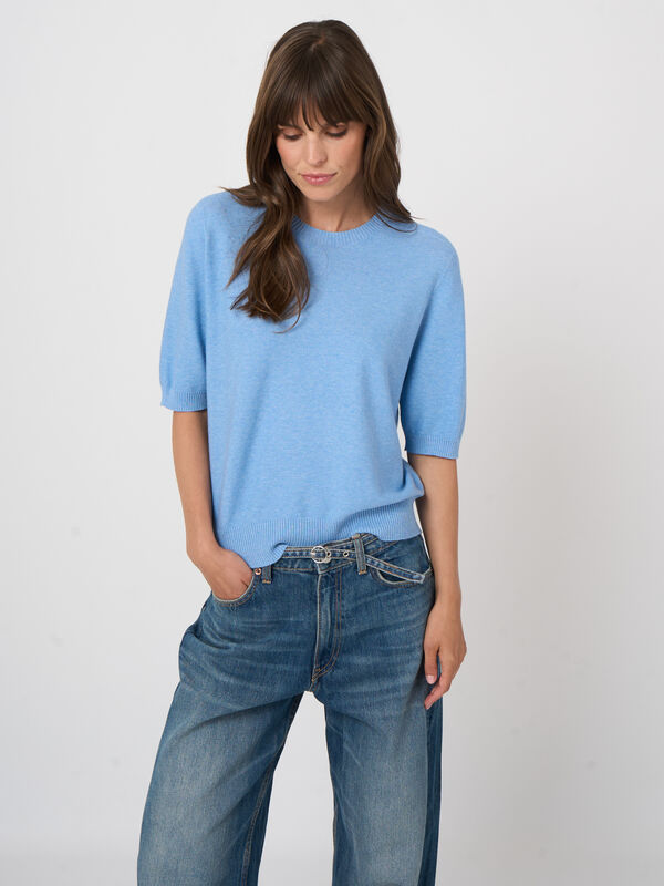Featherlight cashmere-cotton rib sweater image number 3