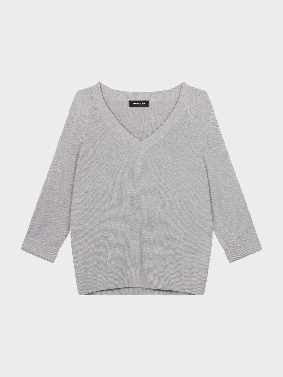 Ribgebreide trui van cashmere en katoen image number 2