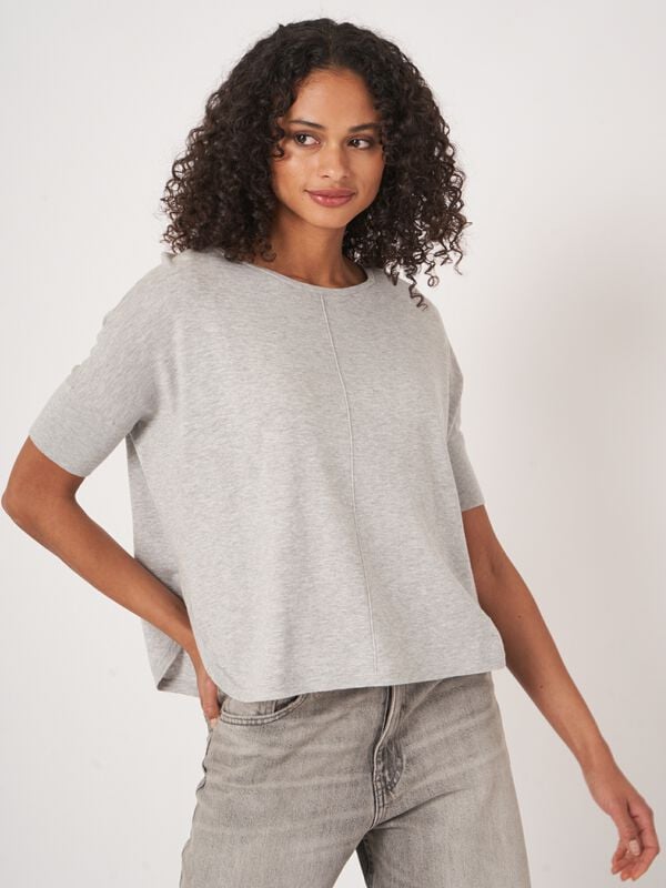 Feinstrick-Poncho-Pullover aus Kaschmir-Baumwollmischung image number 0