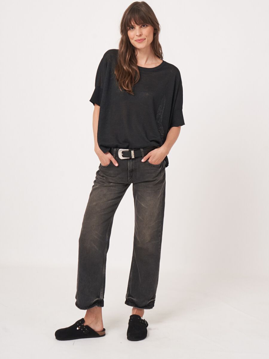 Fijn gebreide trui van zuiver linnen image number 4