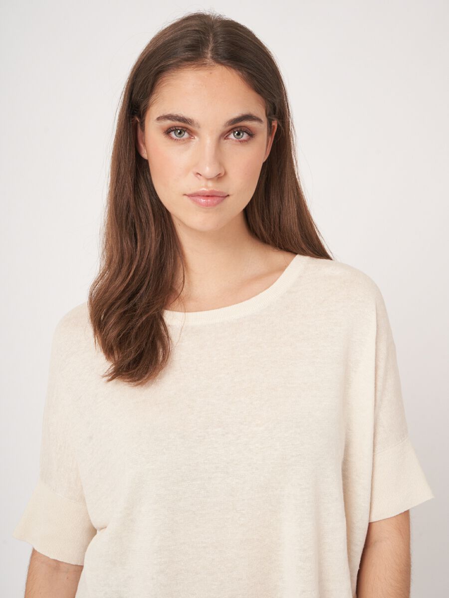 Fijn gebreide trui van zuiver linnen image number 4