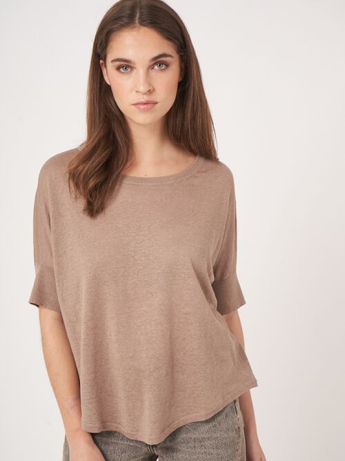 Feinstrickpullover aus reiner Leinen