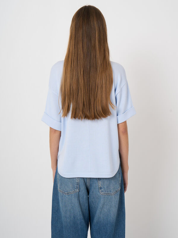 Cotton-viscose polo sweater image number 4