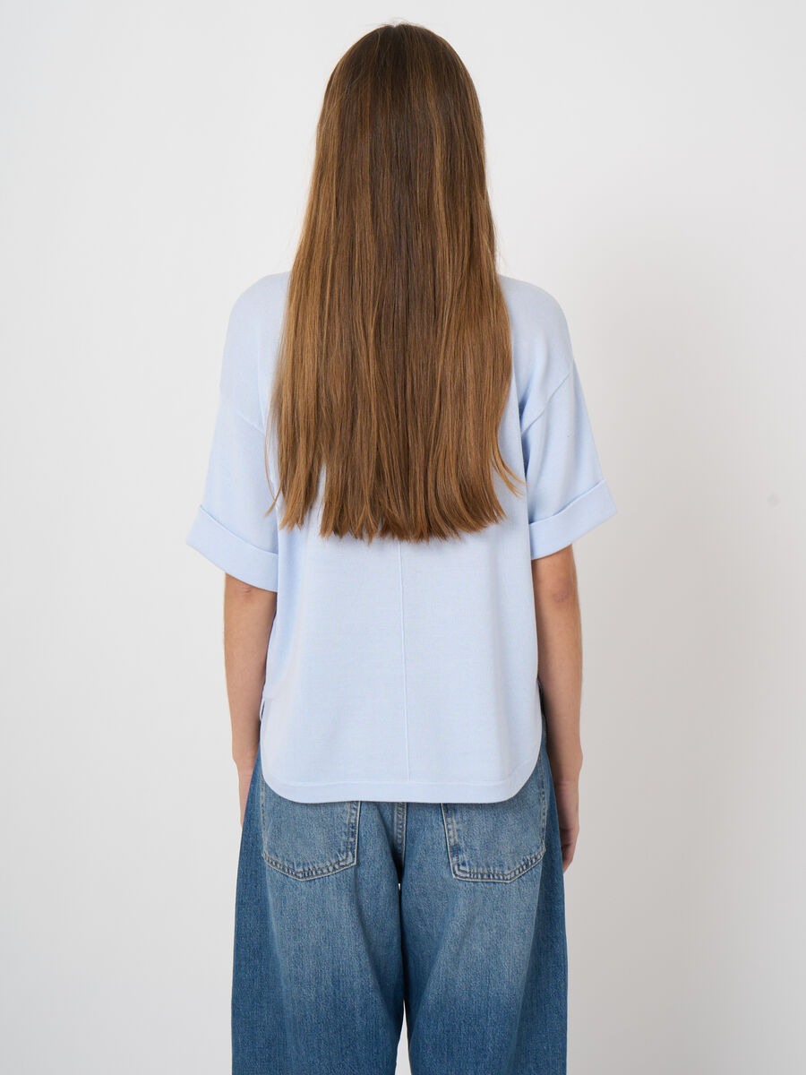 Cotton-viscose polo sweater image number 4