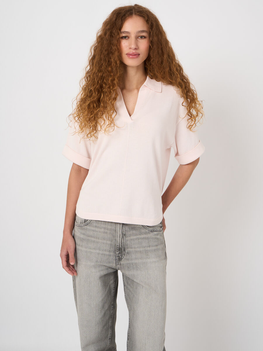 Cotton-viscose polo sweater image number 2