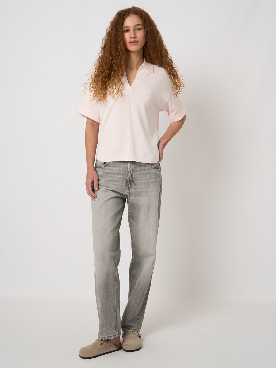 Cotton-viscose polo sweater image number 3
