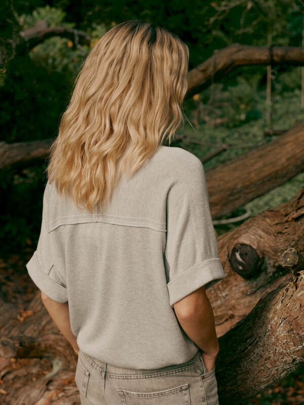 Cotton-viscose polo sweater image number 1