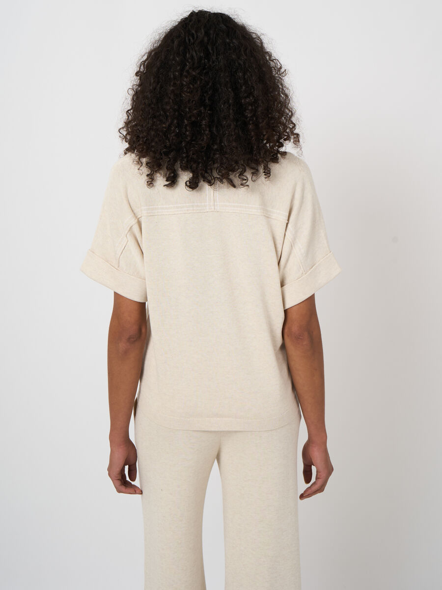 Cotton-viscose polo sweater image number 5