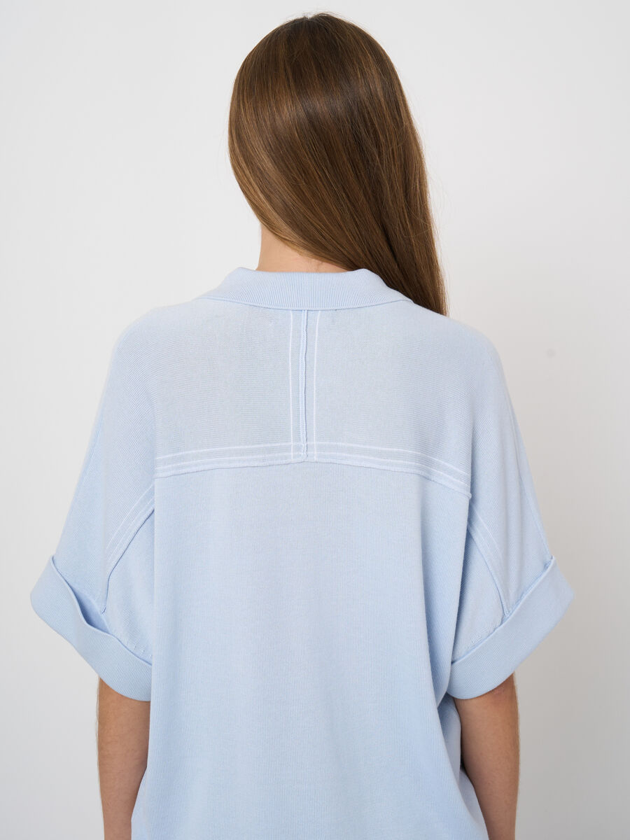 Cotton-viscose polo sweater image number 2