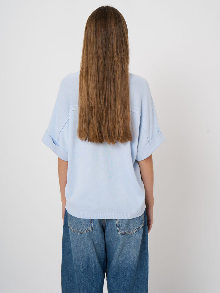 Cotton-viscose polo sweater image number 5