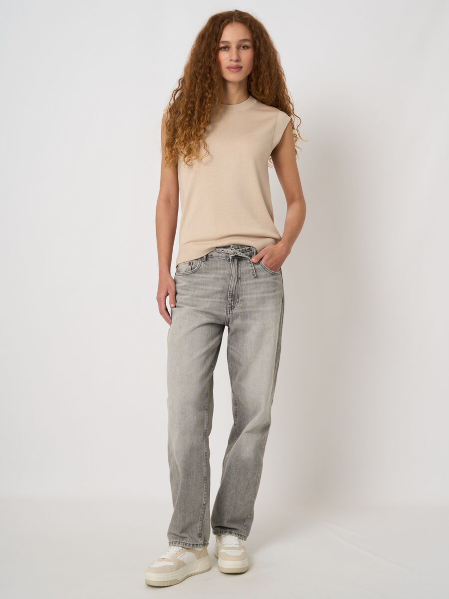 Cotton-viscose fine-knit vest image number 4