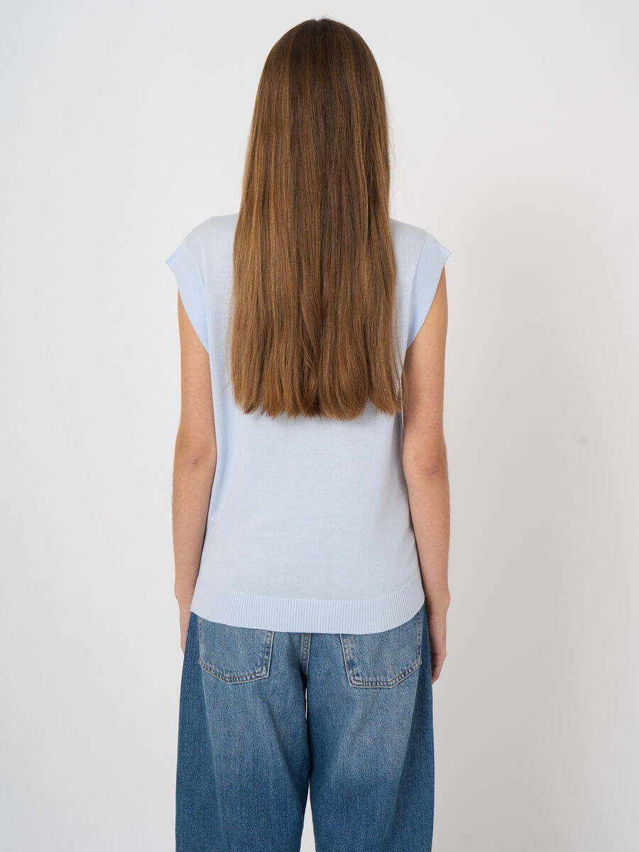 Cotton-viscose fine-knit vest image number 4