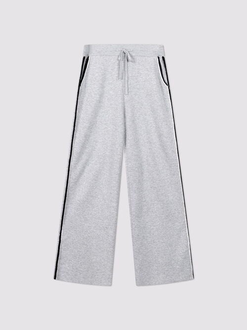 Weit geschnittene Strickhose aus Baumwollmix