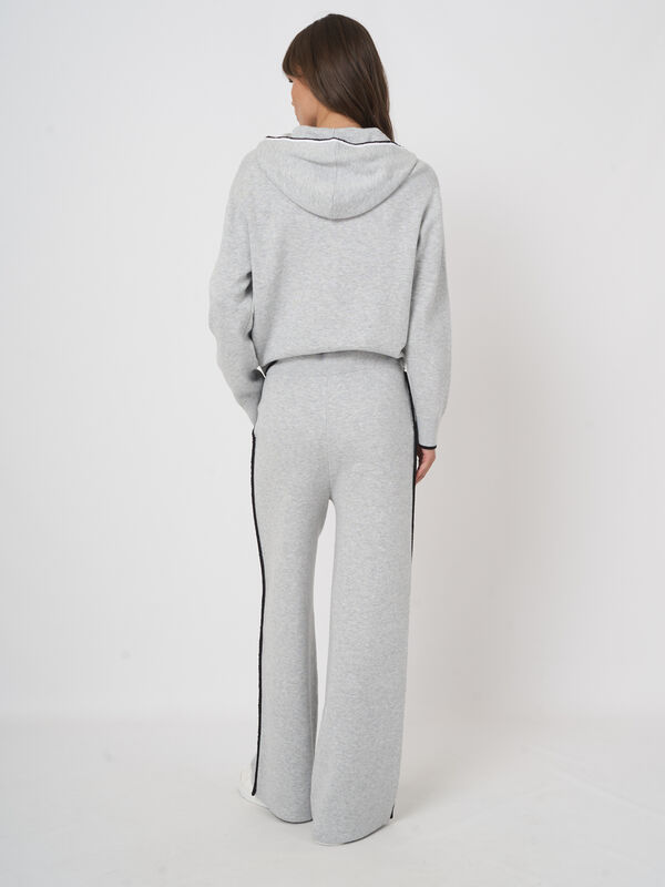 Wide-leg knit pants in cotton blend image number 7