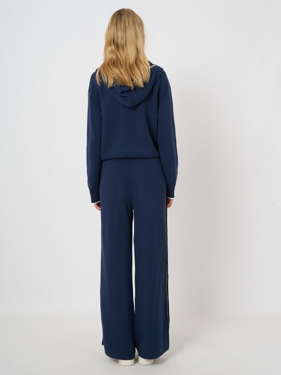 Wide-leg knit pants in cotton blend image number 5