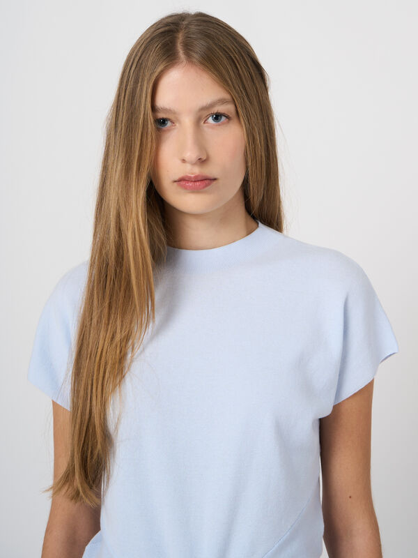 Cropped-Pullover aus 100 % Baumwolle mit Bindeband vorn image number 2