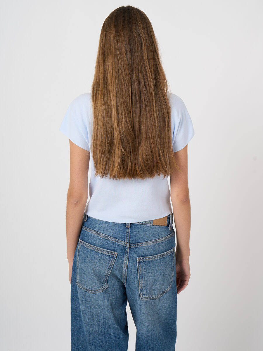 100% cotton tie-front sweater image number 5