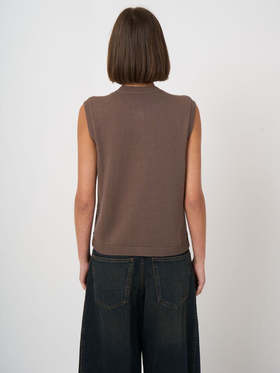 Pointelle-Strickweste aus 100% Baumwolle image number 3