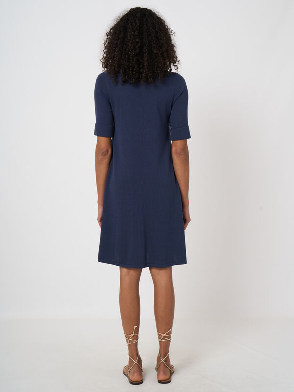 Fine-knit cotton-blend a-line dress image number 2