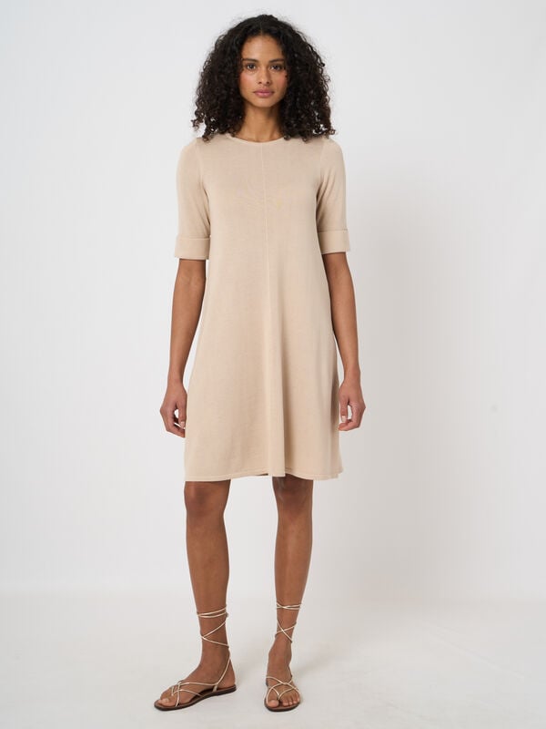 Fine-knit cotton-blend a-line dress image number 0