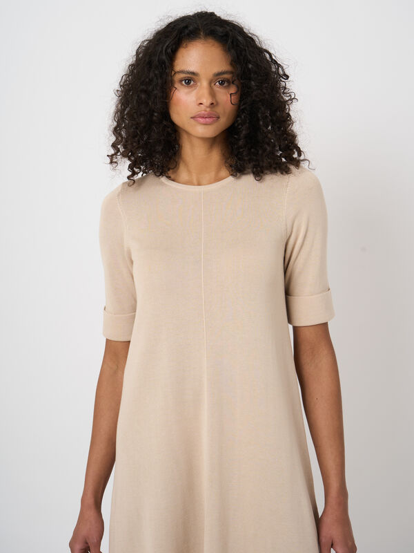 Fine-knit cotton-blend a-line dress image number 1