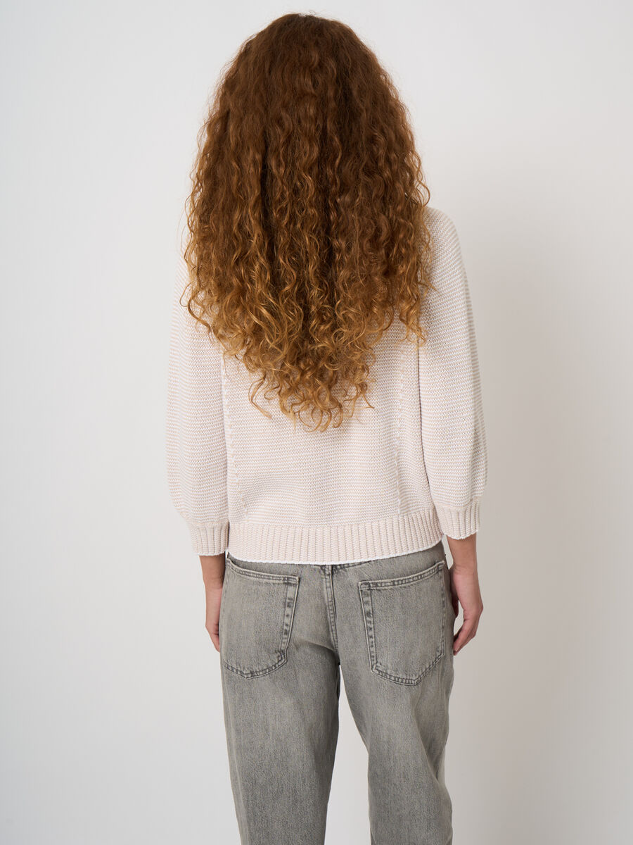 Two-tone cotton stripe cardigan image number 4