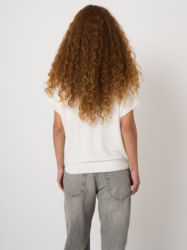 Superfine cotton boat-neck sweater image number 2