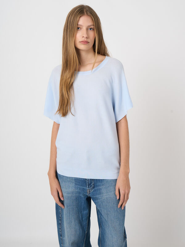 Superfine cotton boat-neck sweater image number 2