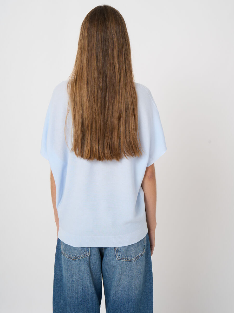 Superfine cotton boat-neck sweater image number 3