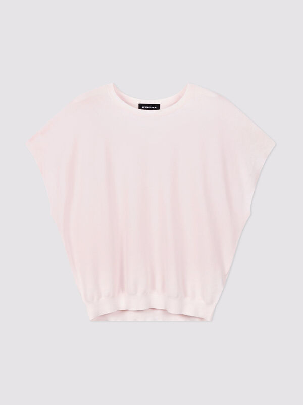 Superfine cotton boat-neck sweater image number 1