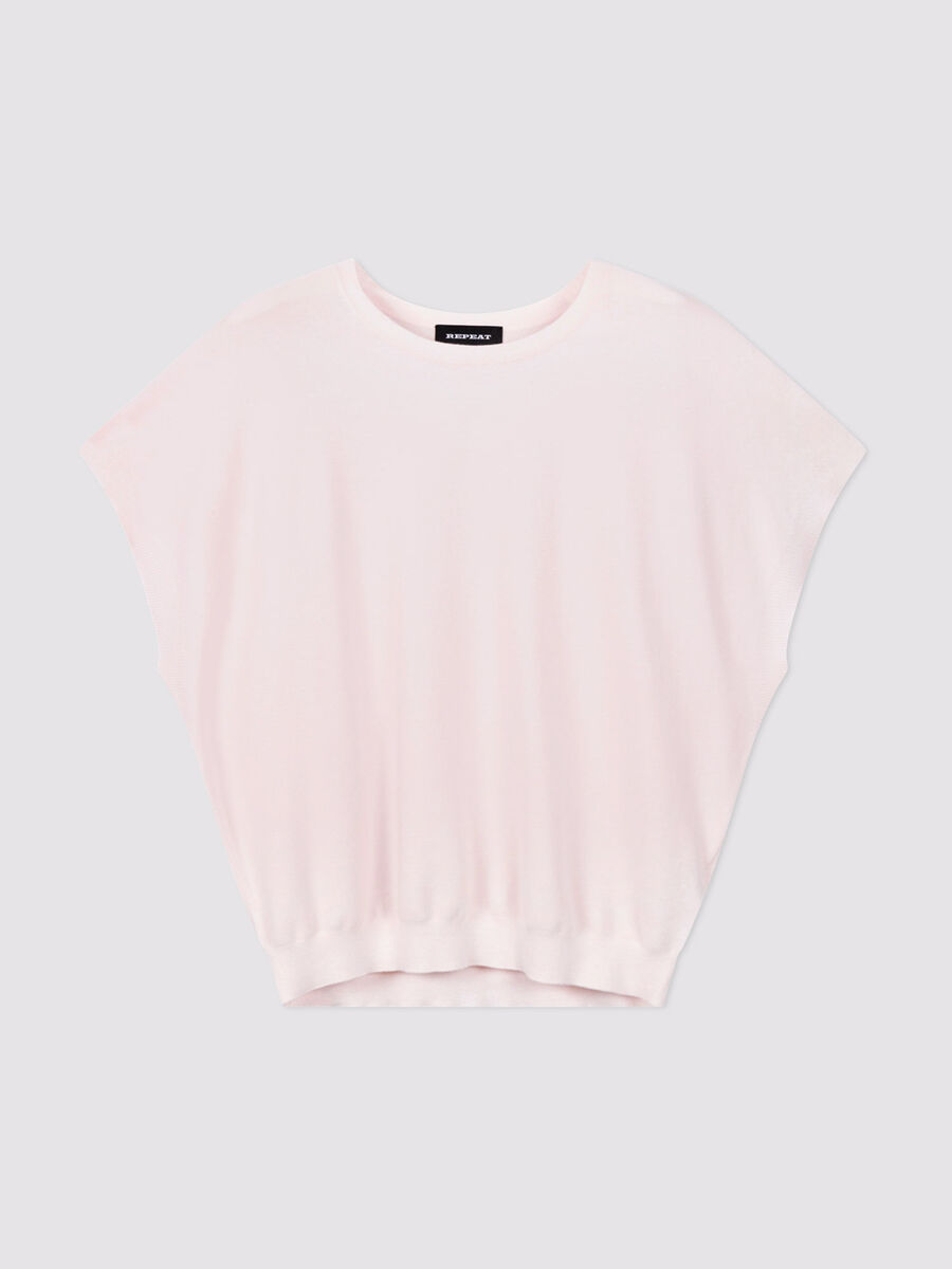 Superfine cotton boat-neck sweater image number 1