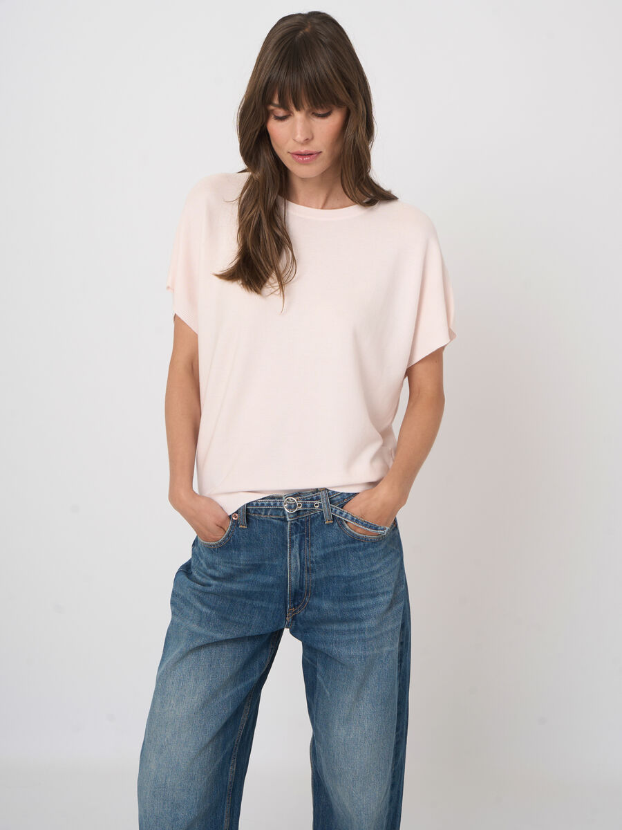 Superfine cotton boat-neck sweater image number 3