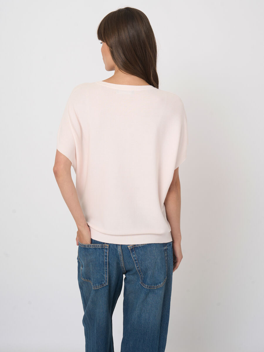 Superfine cotton boat-neck sweater image number 5
