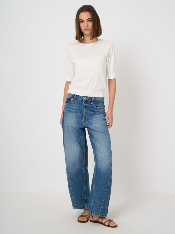 Trui met korte mouwen van 100% superfijn katoen image number 0