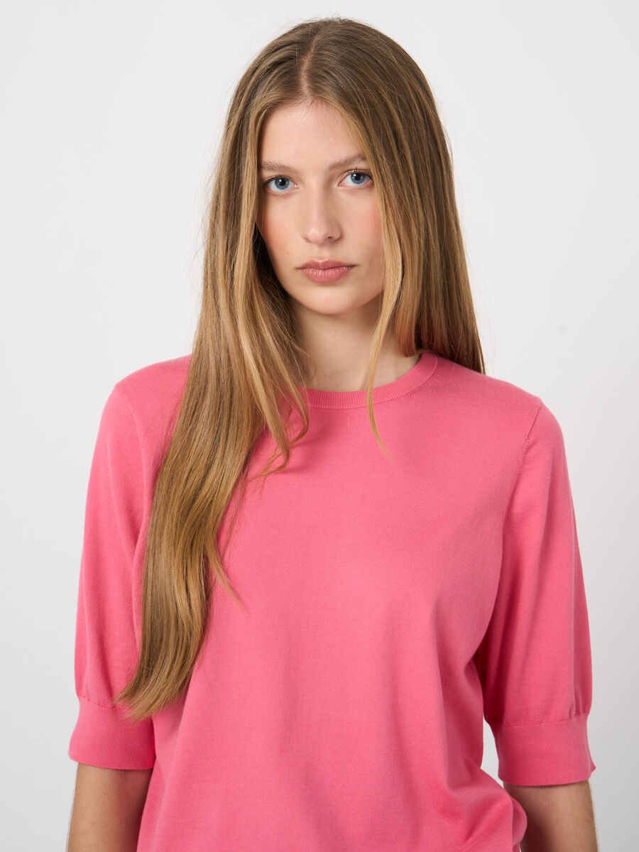 Pull en coton superfin &agrave; manches courtes image number 2