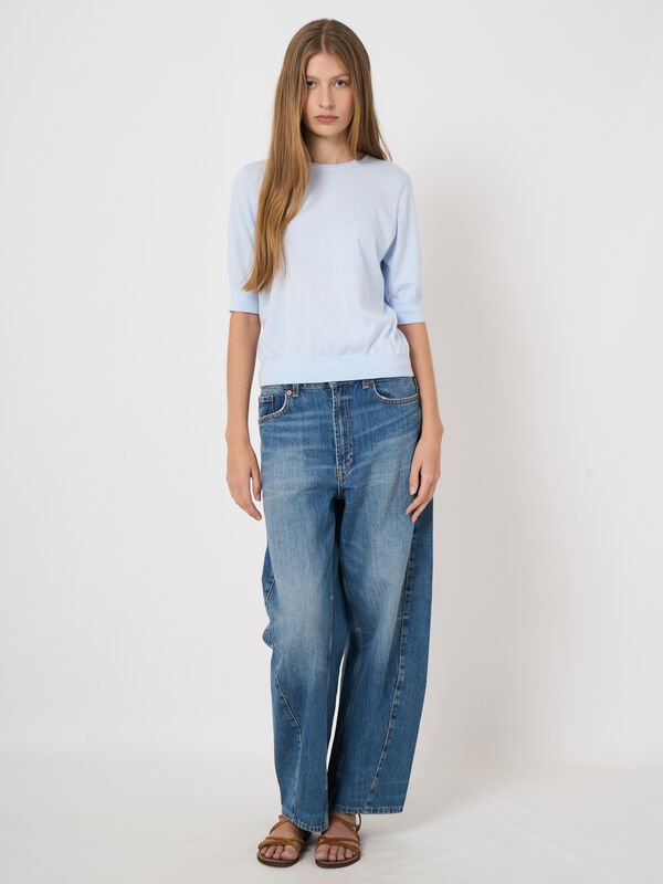 Superfine cotton short-sleeved sweater image number 2