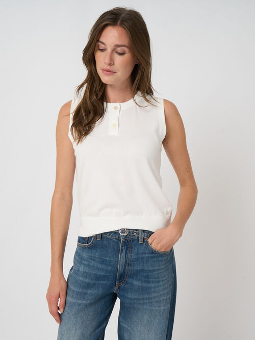 Superfine cotton sleeveless top