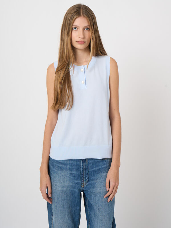Superfine cotton sleeveless top image number 0