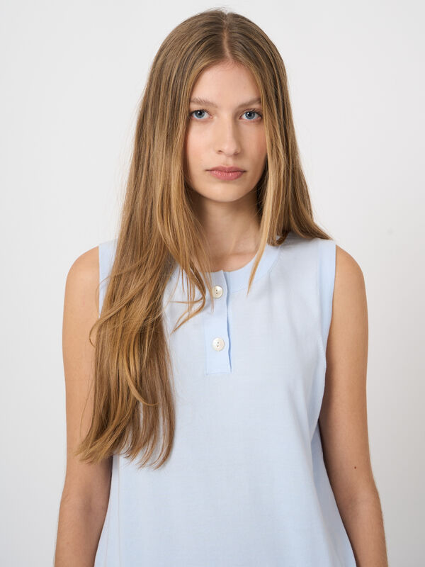 Superfine cotton sleeveless top image number 1