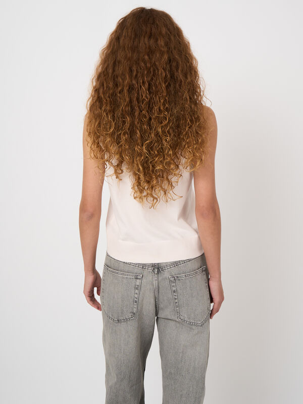 Superfine cotton sleeveless top image number 4