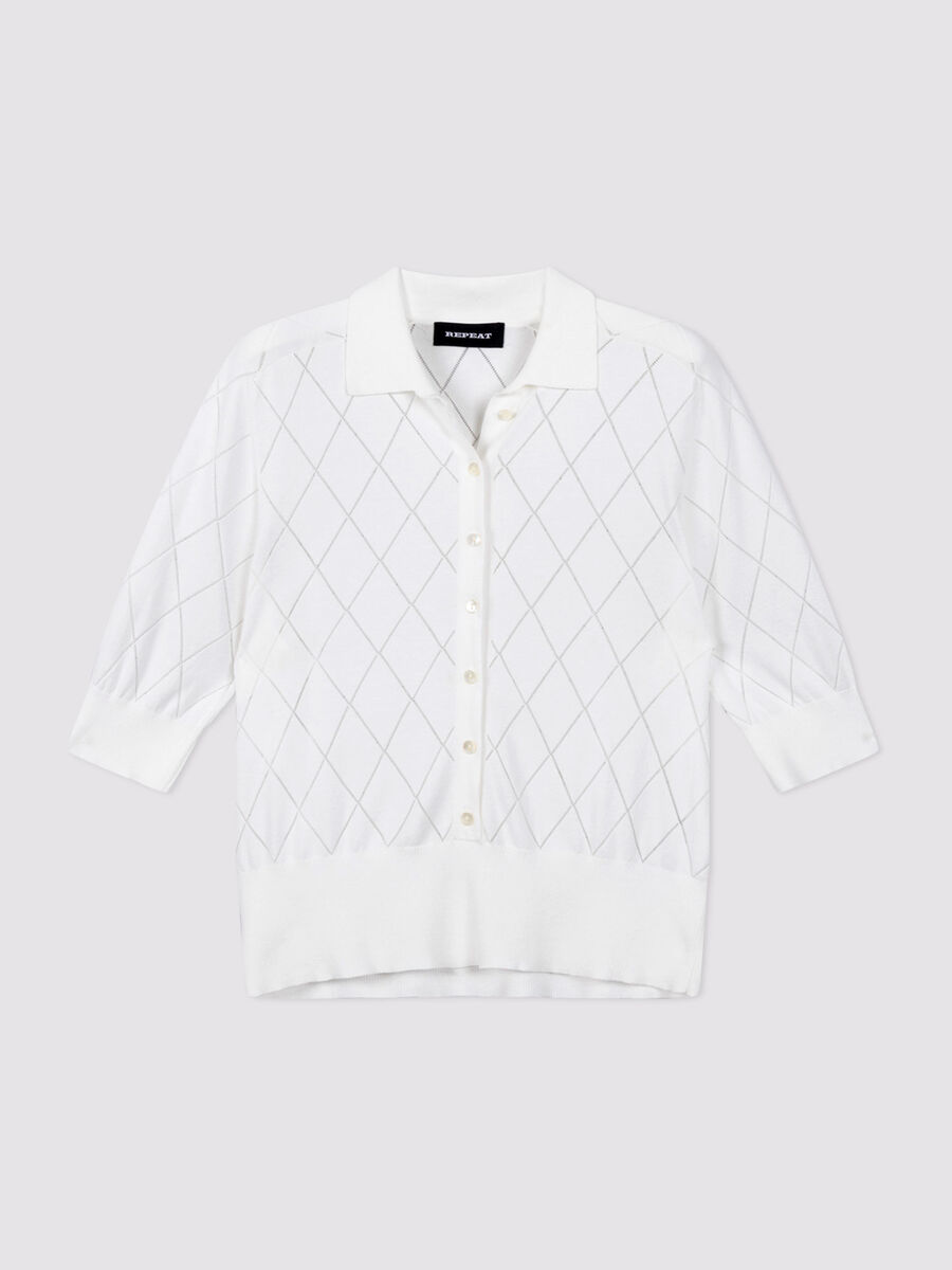 Superfine cotton polo knit image number 0