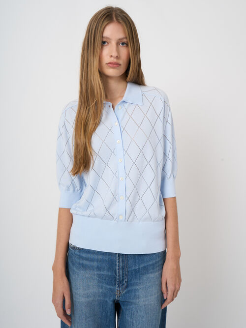 Superfine cotton polo knit