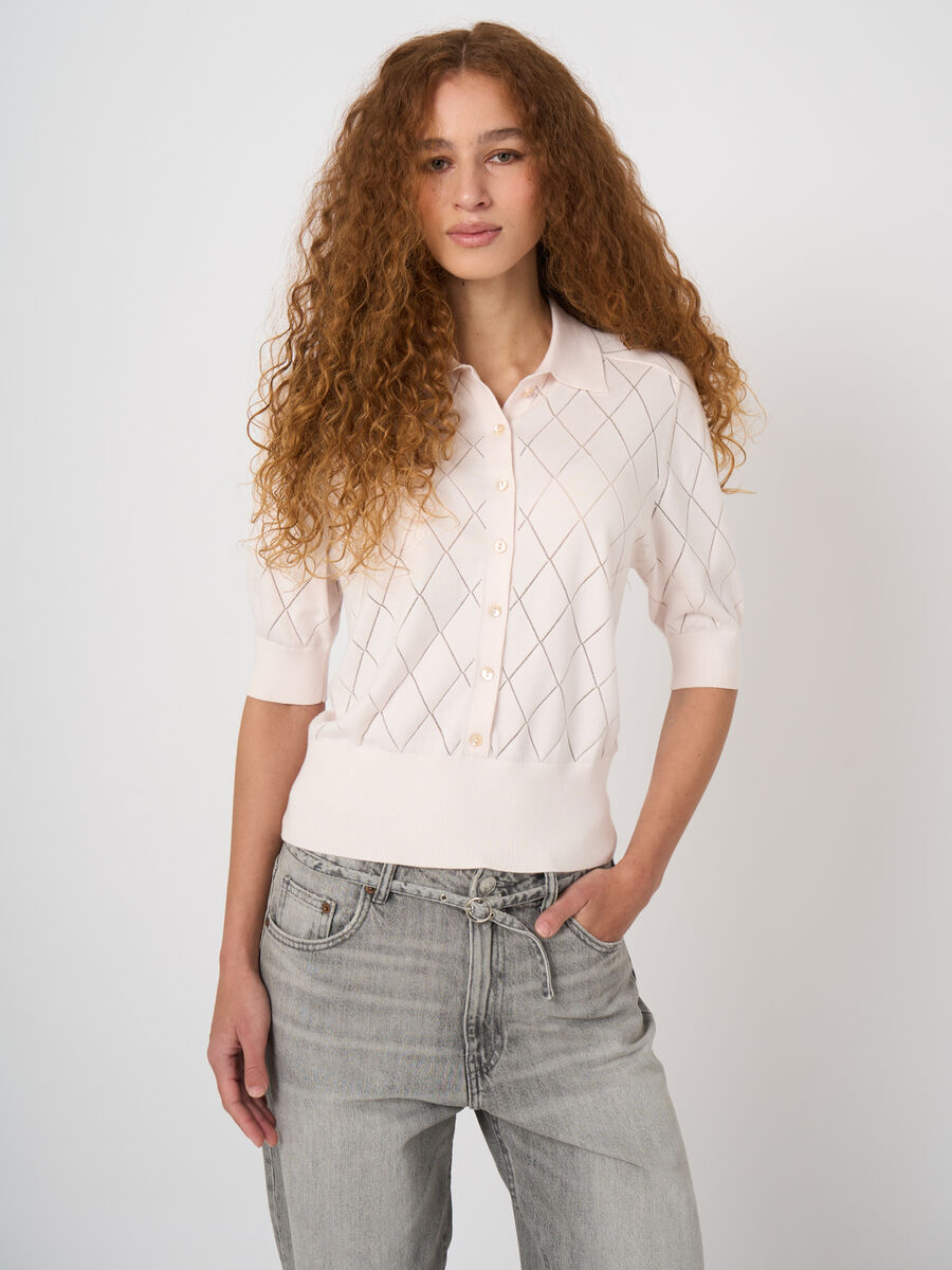 Superfine cotton polo knit image number 0